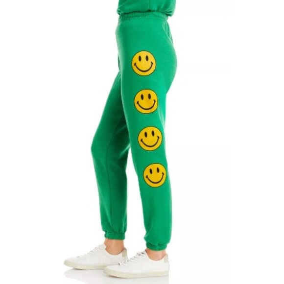 Aviator Nation Smiley Sweatpants, Kelly Green | Size Small - Picture 1 of 9
